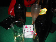 Drinking Card Games Some Beer Bottles with a Deck of Cards for a Game of Beer Poker
