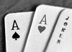 Drinking Card Games A Playing Cards Combination of Two Aces and a Joker