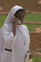 Truth or Dare Stories Nun talking on phone 