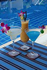 Swimming pool cocktail and drinks