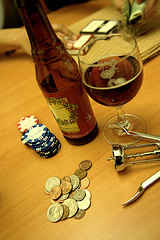 A Drink and some coins for a Quarters Game