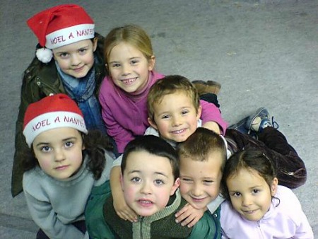 A group of small kids at a christian children party