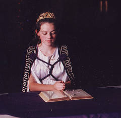 Young girl reciting Bible