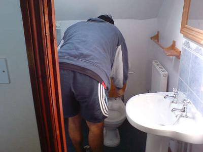 He had to clean all the dirt spread by himself