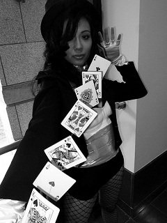 Girl with playing cards