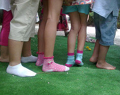 Kids standing in a queue for playing a game