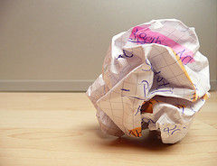 A piece of crumpled paper