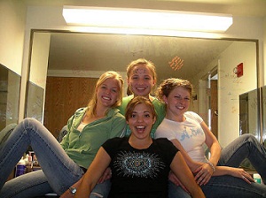 Friends posing before playing truth or dare