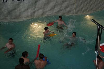 Playing Pool Whiffle Baseball 