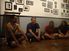 Sitting in Circle while playing Spin the Bottle