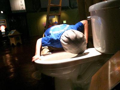 Dared to lick toilet
