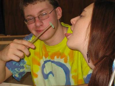 Dared to lick a candy