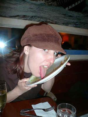 Countered: Double dared to lick a plate!