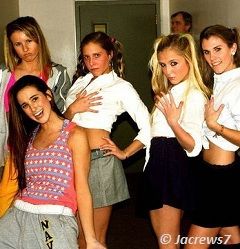 beautiful party girls in different costumes